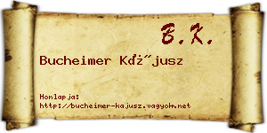 Bucheimer Kájusz névjegykártya